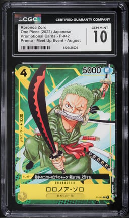 2023 One Piece Japanese Promo Meet Up Event August Roronoa Zoro #P-042 CGC 10 GEM MINT