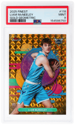 2025 Topps Finest Gold Geometric Liam Mcneeley #118 8/25 PSA 9