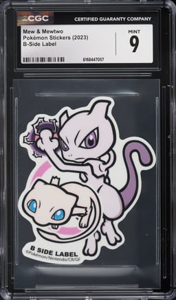 2023 Pokemon Japanese B-Side Label Stickers Mew & Mewtwo CGC 9 MINT