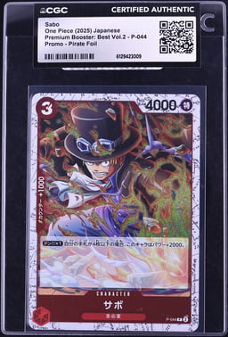 2025 One Piece Japanese Promo Premium Booster Best Volume 2 Pirate Foil Sabo #P-044 CGC AUTH