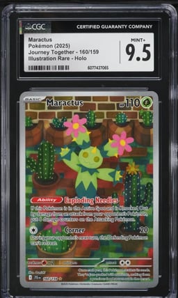 2025 Pokemon Scarlet & Violet Journey Together IR Maractus #160 CGC 9.5 MINT+