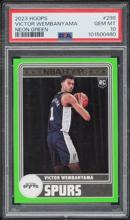 2023 Hoops Neon Green Victor Wembanyama ROOKIE #298 PSA 10 GEM MINT