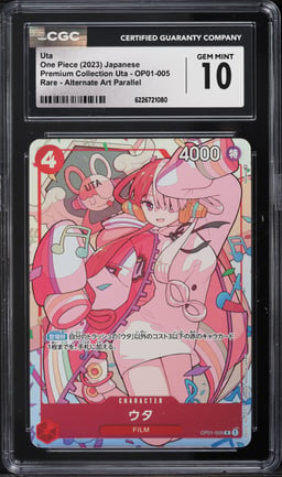 2023 One Piece Japanese Premium Collection Alt Art Uta #OP01-005 CGC 10 GEM MINT