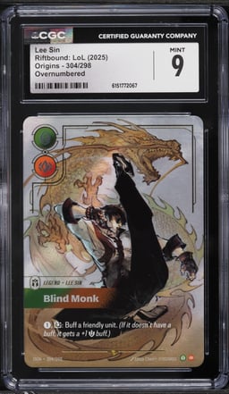 2025 Riftbound League Of Legends Origins Overnumbered Lee Sin #304 CGC 9 MINT