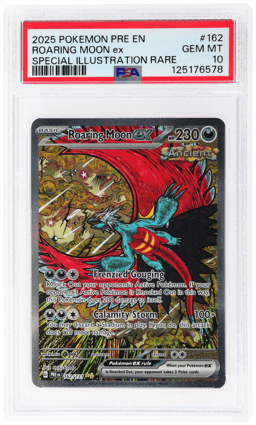 2025 Pokemon Scarlet and Violet Prismatic Evolutions Special Illustration Rare Roaring Moon Ex #162 PSA 10