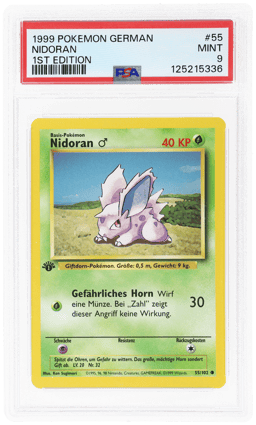 1999 Pokemon Base Set German 1st Edition Nidoran #55 PSA 9