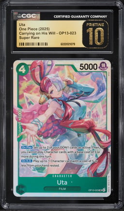 2025 One Piece Carrying On His Will SR Uta #OP13-023 CGC 10 PRISTINE
