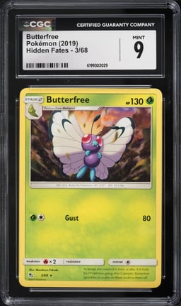 2019 Pokemon Sun & Moon Hidden Fates Butterfree #3 CGC 9 MINT