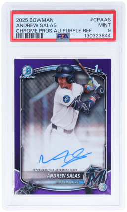 2025 Bowman Chrome Prospect Autograph Purple Refractor Andrew Salas #CPAAS 155/250 PSA 9