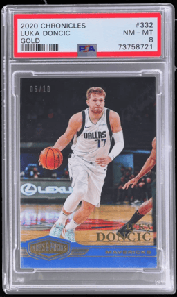 2020 Panini Chronicles Plates and Patches Gold Luka Doncic #332 6/10 PSA 8