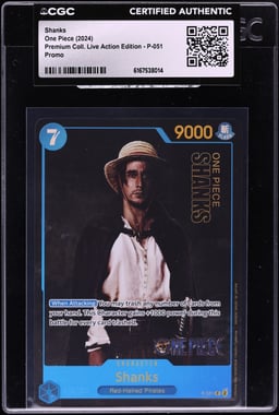 2024 One Piece Promo Premium Collection Live Action Edition Alt Art Shanks #P-051 CGC AUTH