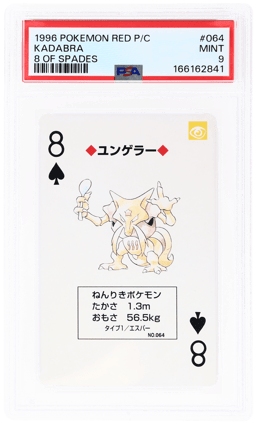 1996 Pokemon Red Version Playing Cards Japanese 8 of Spades Kadabra #64 PSA 9