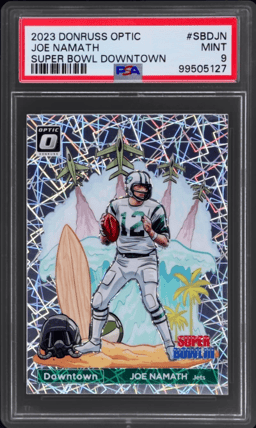 2023 Donruss Optic Super Bowl Downtown Joe Namath #SBD-JN PSA 9
