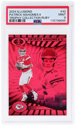 2024 Panini Illusions Trophy Collection Ruby Patrick Mahomes II #42 118/125 PSA 9