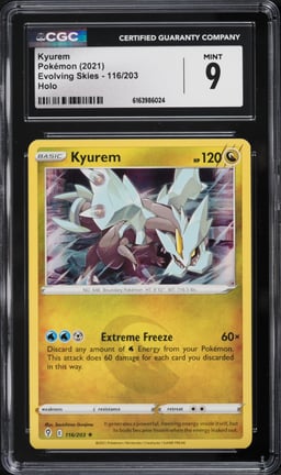 2021 Pokemon Sword & Shield Evolving Skies Holo Kyurem #116 CGC 9 MINT