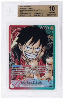 2022 One Piece Romance Dawn Alternate Art Monkey D. Luffy #OP01-003 BGS 10
