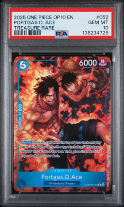 2025 ONE PIECE OP10-ROYAL BLOOD 052 PORTGAS D. ACE TREASURE RARE PSA 10