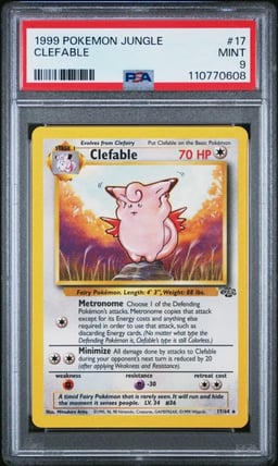1999 POKEMON JUNGLE #17 CLEFABLE PSA 9