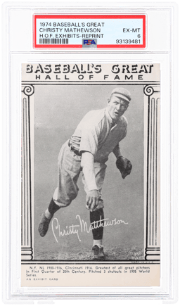1974 Baseball's Great Hall of Fame Exhibits Reprint Christy Mathewson PSA 6