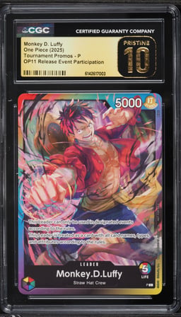 2025 One Piece Promo OP11 Release Event Participation Leader Monkey D. Luffy #P CGC 10 PRISTINE