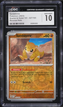 2023 Pokemon Scarlet & Violet 151 Reverse Holo Sandshrew #027 CGC 10 GEM MINT