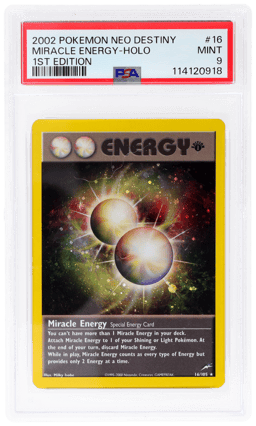 2002 Pokemon Neo Destiny 1st Edition Holo Miracle Energy #16 PSA 9