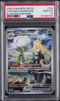 2025 POKEMON DRI EN-DESTINED RIVALS ILLUSTRATION RARE CYNTHIA'S ROSERADE PSA 10