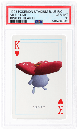 1998 Pokemon Stadium Blue Version Playing Cards King of Hearts Vileplume PSA 10