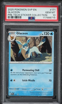 2025 Pokemon SV Black Star Promo Tech Sticker Collection Glaceon #171 PSA 10 GEM