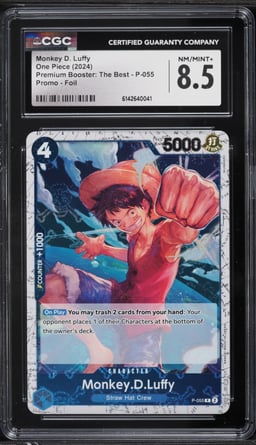 2024 One Piece Premium The Best Promo Foil Monkey D. Luffy #P-055 CGC 8.5 NM-MT+