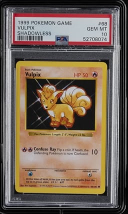 1999 POKEMON BASE SET SHADOWLESS #68 VULPIX PSA 10