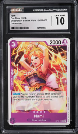 2024 One Piece Japanese Emperors In The New World Nami #OP09-070 CGC 10 GEM MINT