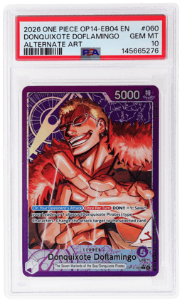 2026 One Piece the Azure Sea's Seven Alternate Art Leader Donquixote Doflamingo #OP14-060 PSA 10