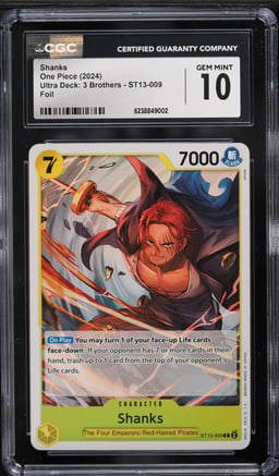 2024 One Piece Ultra Deck 3 Brothers Foil Shanks #ST13-009 CGC 10 GEM MINT