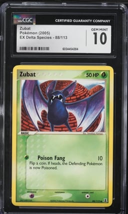 2005 Pokemon EX Delta Species Zubat #88 CGC 10 GEM MINT