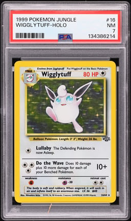 1999 Pokemon Jungle Holo Wigglytuff #16 PSA 7 NRMT