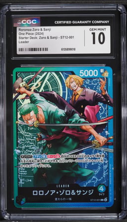 2024 One Piece Japanese Starter Deck Zoro & Sanji Roronoa Zoro & Sanji #ST12-001 CGC 10 GEM