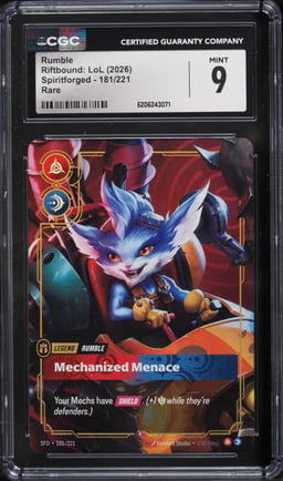 2026 Riftbound League Of Legends LoL Spiritforged Rumble #181 CGC 9 MINT