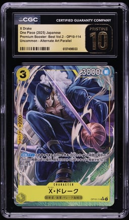 2025 One Piece Japanese Premium Booster Best Vol. 2 Alt Art X Drake #OP10-114 CGC 10 PRISTINE