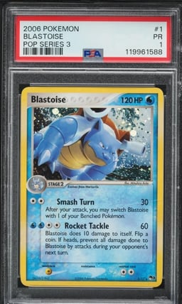 2006 Pokemon POP Series 3 Holo Blastoise #1 PSA 1 PR