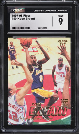 1997 Fleer Basketball Kobe Bryant ROOKIE #50 CGC 9 MINT