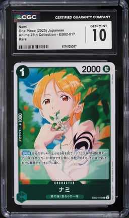 2025 One Piece Japanese Anime 25th Collection Nami #EB02-017 CGC 10 GEM MINT