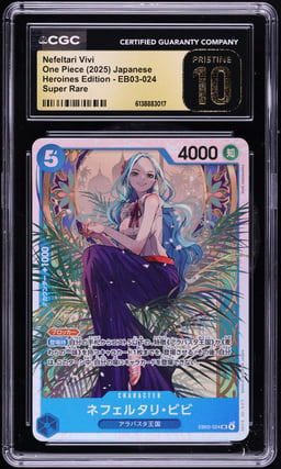 2025 One Piece Japanese Heroines Edition SR Nefeltari Vivi #EB03-024 CGC 10 PRISTINE