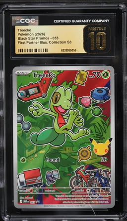 2026 Pokemon Mega Promo First Partner Illustration S3 Full Art Treecko #55 CGC 10 PRISTINE