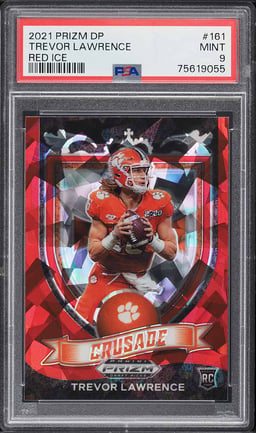 2021 Panini Prizm Draft Picks Red Ice Trevor Lawrence ROOKIE #161 PSA 9 MINT
