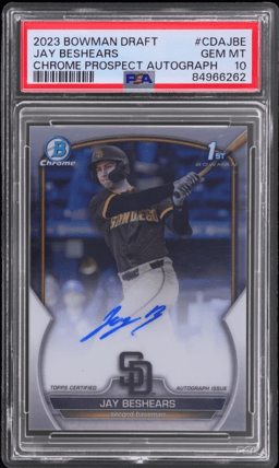 2023 Bowman Draft Chrome Prospect Autograph Jay Beshears #CDAJBE PSA 10