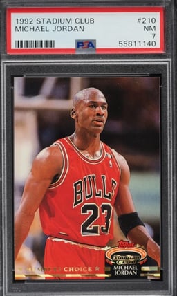 1992 Stadium Club Basketball Michael Jordan #210 PSA 7 NRMT