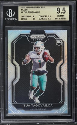 2020 Panini Prizm Black Silver Tua Tagovailoa ROOKIE #2 BGS 9.5 GEM MINT