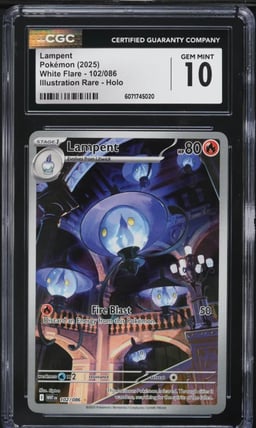 2025 Pokemon Scarlet & Violet White Flare IR Lampent #102 CGC 10 GEM MINT