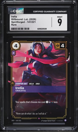 2026 Riftbound League Of Legends LoL Spiritforged Irelia #141 CGC 9 MINT